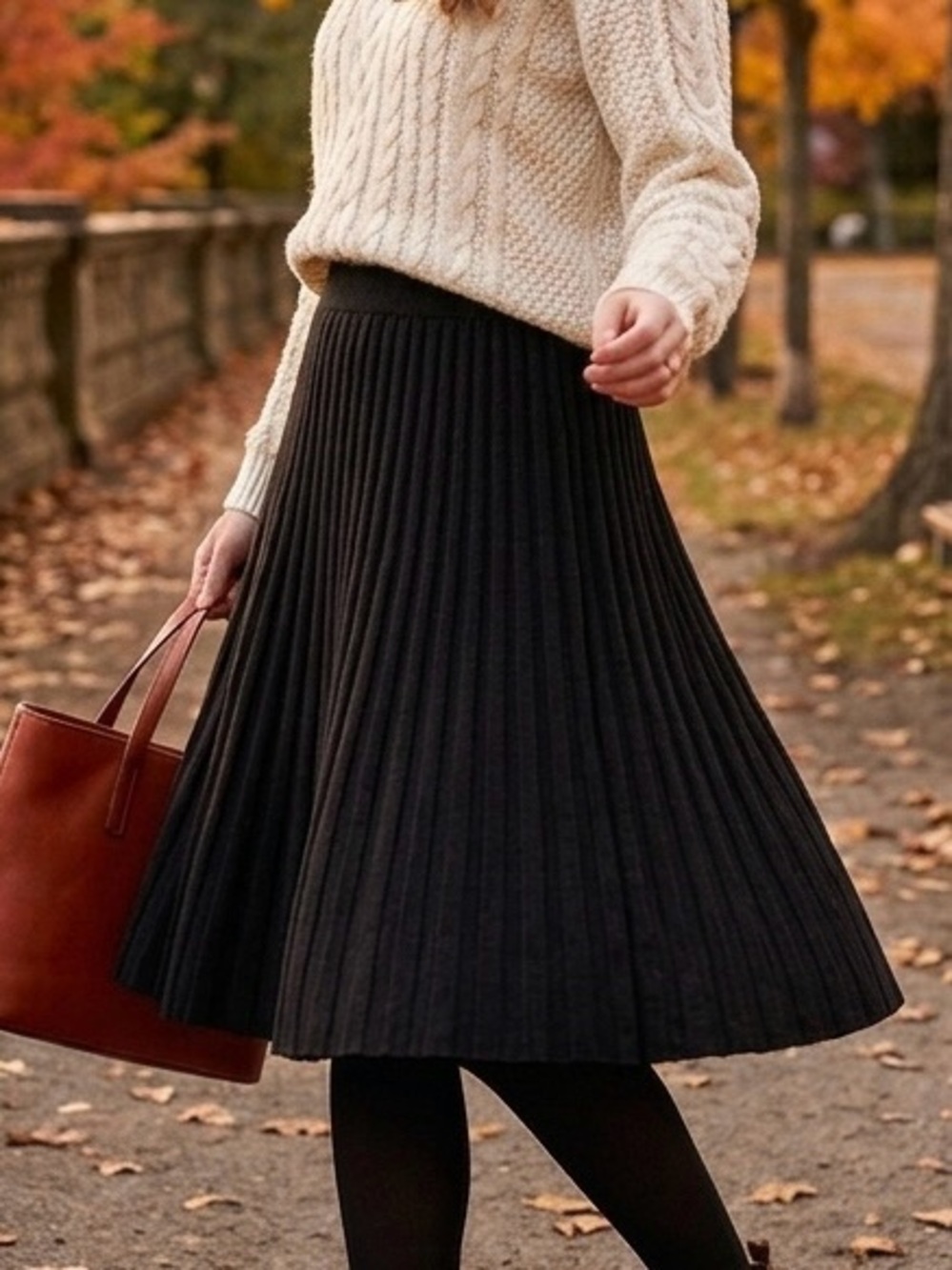 Vintage 90s Outlander Black Knit Skirt - M - Hong Kong - Acrylic Wool